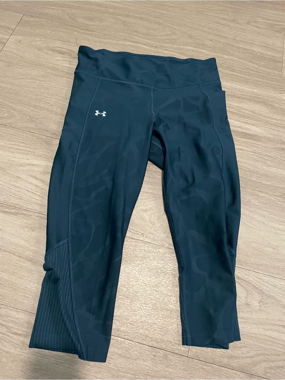 Under Armour Dark Teal Capri Leggings with Tonal Print